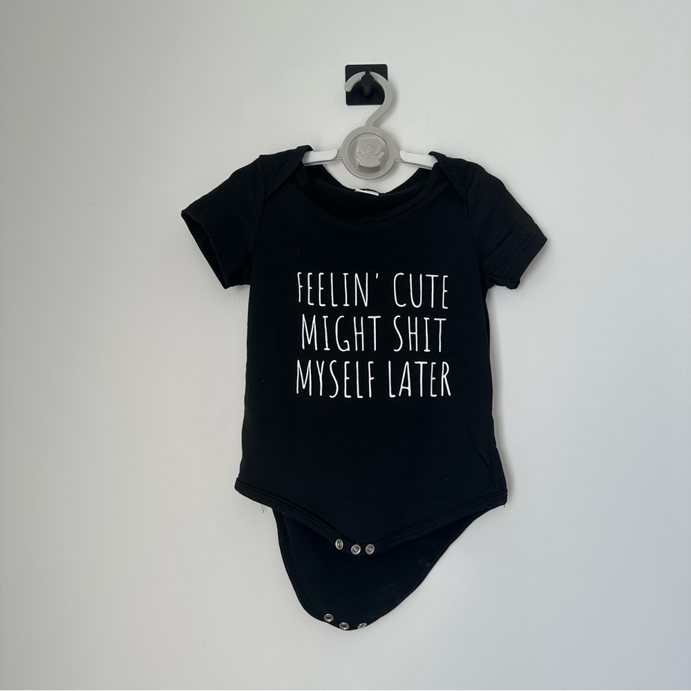 Black Graphic Baby One Piece